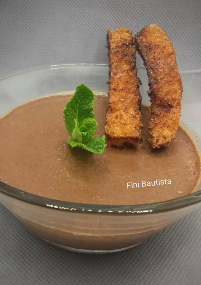 Una foto de Flan de chocolate