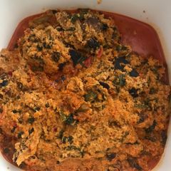 Egusi (melon seed) soup A picture of Egusi (melon seed) soup.