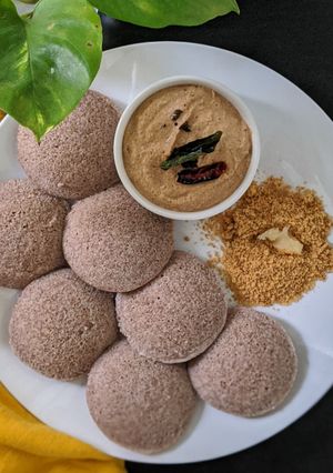 A picture of Soft and Fluffy Ragi Idli.