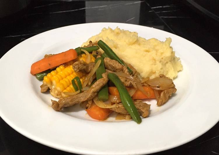 Oseng Daging Mashed Potato