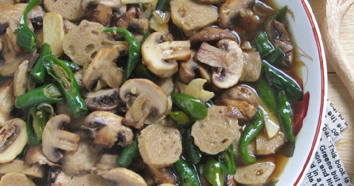 Resep Tumis Jamur dan Bakso Cabe Ijo oleh Merra Bawati Cookpad