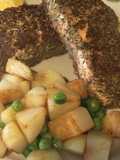 Salmón con costra de hierbas