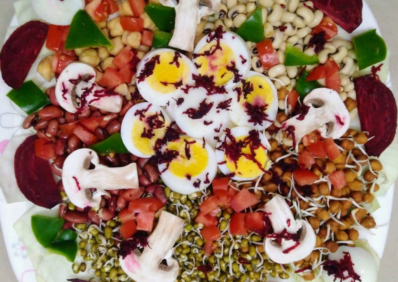 Protein Rich Sprouted Salad with TWIST of Eggs