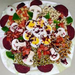 A picture of Protein Rich Sprouted Salad with TWIST of Eggs.