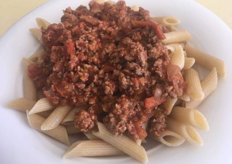 Salsa de tomate con carne picada - salsa boloñesa Receta de María