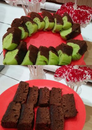Foto resep Lapis kukus coklat pandan