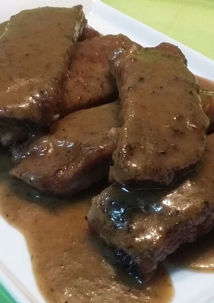 Una foto de Costillas al horno con ron miel
