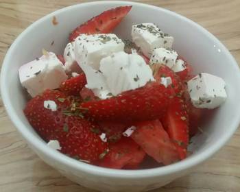 Update, Cooking Recipe Water melon strawberry  feta cheese salad Restaurant Style