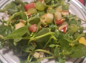 Una foto de Ensalada de verdolagas con fruta