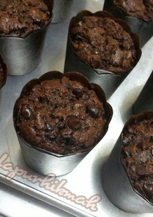 Foto resep Double Choco Banana Cupcake