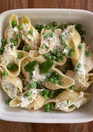 Une photo de Conchiglionis ricotta menthe et petits pois