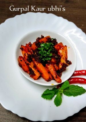 A picture of 🥕 Spicy Instant Carrot Pickle 🌶️ | Quick & Tangy Homemade Pickle.
