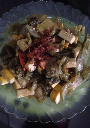 Foto resep Cah Sawi Asin Tahu Halus Kuning