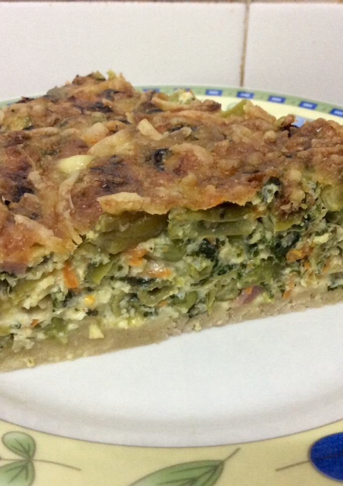 Una foto de Quiche de vegetales y pavo 🦃