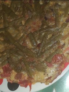 صورة لوصفة لوبيا خضراء بالبيض