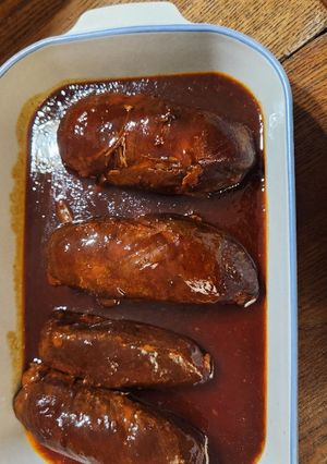 A picture of Sweet Baby Ray’s Crockpot chicken.