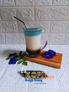 Foto resep Es kopi susu bunga Telang