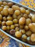 Pommes grenailles aux herbes ail rose en chemise