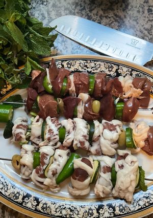 Une photo de 🥩🍗Malfouf Foie d’Agneau Grillade 🍖 Time🌶️🥬 a l’Oranaise