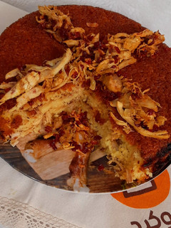 عکسی از دستور ته چین مرغ ریش ریش