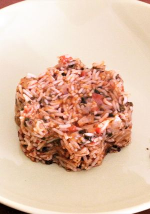 Une photo de Riz basmati sauce bissap