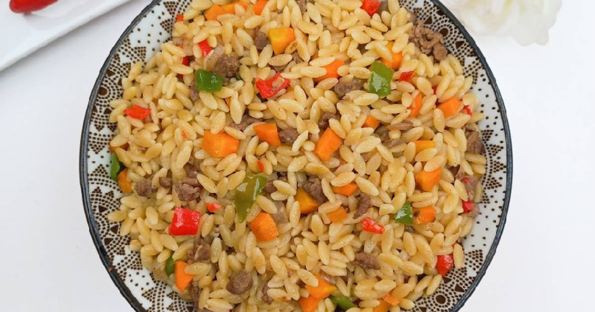 Orzo/ Rice Pasta Stir fry Recipe by Bakers spice - Cookpad