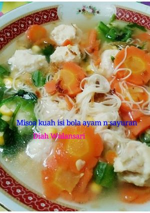 Foto resep Misoa Kuah isi bola ayam dan sayuran