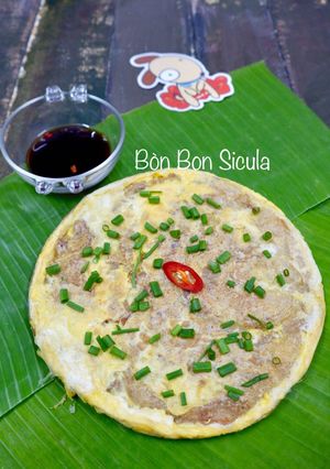Hình của món Bánh Chưng Chiên Trứng.