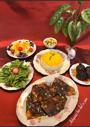 عکسی از دستور ماهی با سس انار