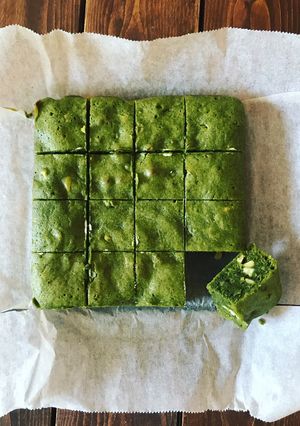 A picture of Matcha Green Tea Brownies.