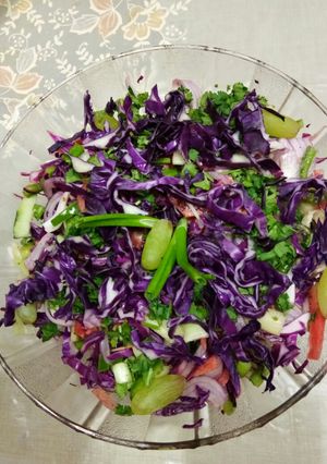 A picture of Purple cabbage salad.