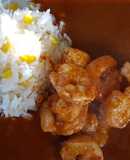 Camarones con naranja y chile chipotle