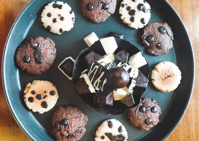 Recipe of Quick Choco and vanilla cookies