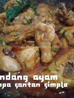 Gambar Rendang ayam tanpa santan simple