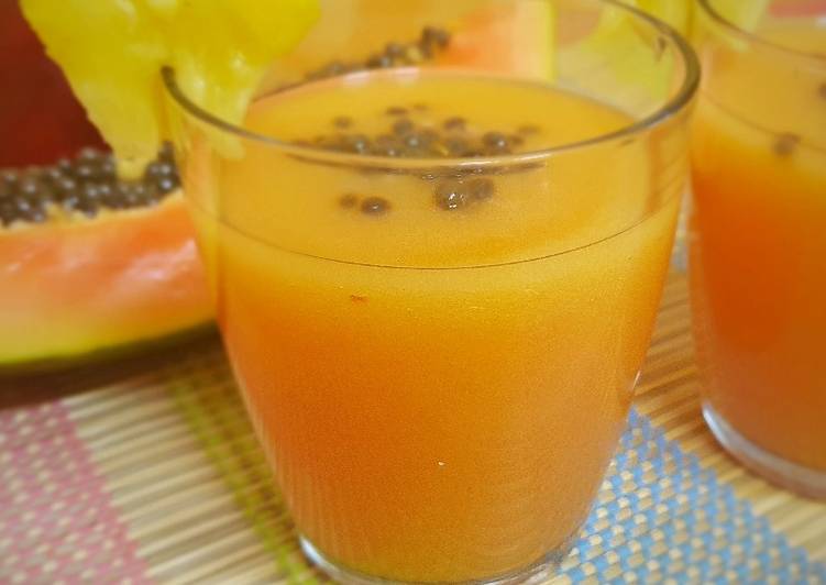 Smoothie de papaya, piña y nectarina