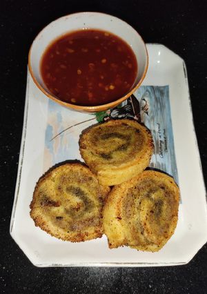 A picture of Bread Pin Wheels Samosa.