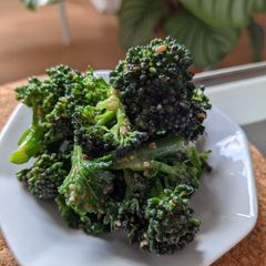 A picture of Purple sprouting broccoli with Sesame.