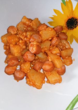 Pásztortarhonya virslivel (gyerekeknek) recept fotója
