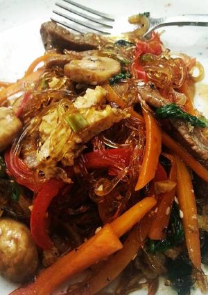A picture of Japchae.