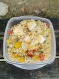 Salade de pâtes orzo végétarienne