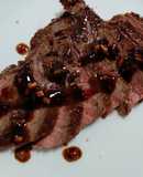 Soy and sweet chili glazed flank steak