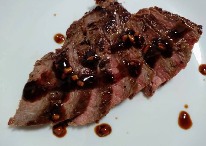 Soy and sweet chili glazed flank steak