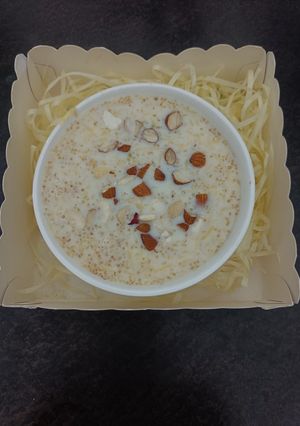 A picture of Pumpkin Amaranth kheer.