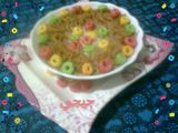شعيرية بالحليب الكورن فليكس الملون مبهجة للاطفال