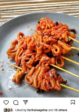Foto resep Sate usus bumbu rujak