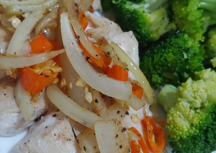 Resep Pan Roasted Chicken Breast for Diet no MSG, Enak