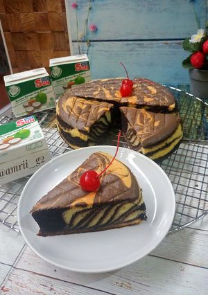 Foto resep Ogura Zebra Cake with Coconut Milk