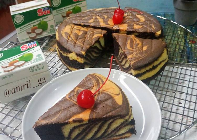 Resep: Ogura Zebra Cake with Coconut Milk ekonomis