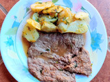 Topinambur provenzal con bistec