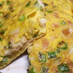 Smoked mozzarella and asparagus Frittata A picture of Smoked mozzarella and asparagus Frittata.